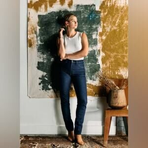 Imogene + Willie Elizabeth Indigo High-rise Skinny Leg Stretch Denim Jeans SZ 25